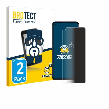 BROTECT - privacy screenprotector voor Oppo Find X3 Lite - Folie Beschermfolie Blauwlichtfilter 2 Stuks