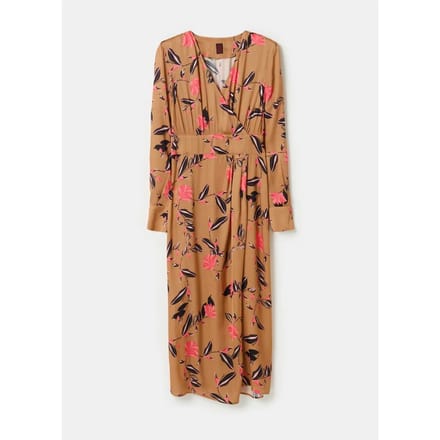Lange Satin Kleid Dama Stefanel Floral