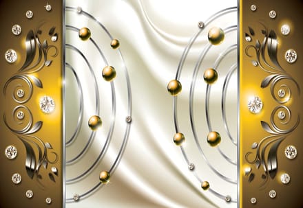 Fotobehang Yellow Diamond Abstract Modern | PANORAMIC - 250cm x 104cm | 130g/m2 Vlies