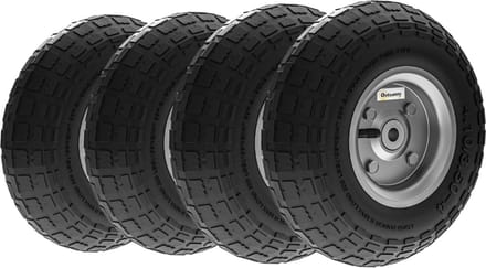 Handkar Vervangende Wielen - 4 Pack - Massief Rubber & Kogellager - Zwart
