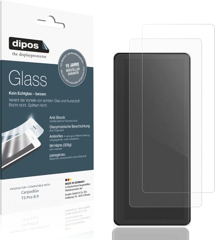 dipos – 2x Matte Pantserfolie geschikt voor CarpodGo T3 Pro 8.9 | 9H Screenprotector