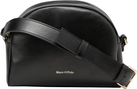 Marc O'Polo Leren Schoudertas Dini Crossbody Bag Black Zwart