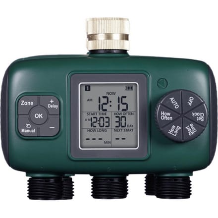 Watergeef Timer LCD Display Messing Klep Irrigatie Timer 3 Uitgangen Timer voor Tuinirrigatie gray