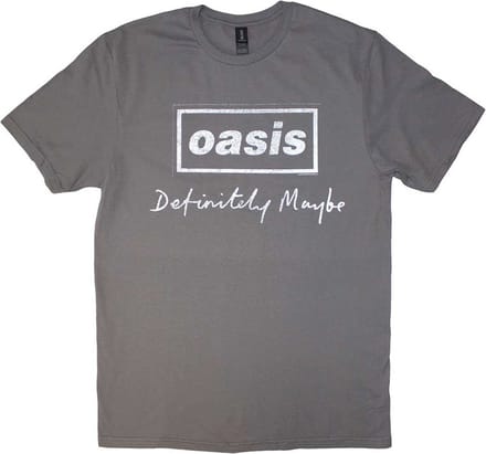 Oasis - Definitely Maybe Distressed Text Logo Heren Tshirt - S - Grijs