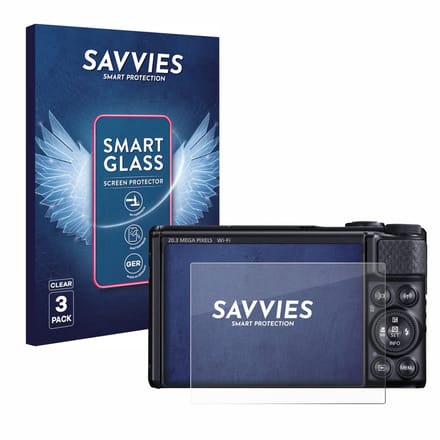 3 Stuks Savvies Screenprotector - geschikt voor Canon PowerShot SX740 HS / Lite - beschermfolie glas transparant