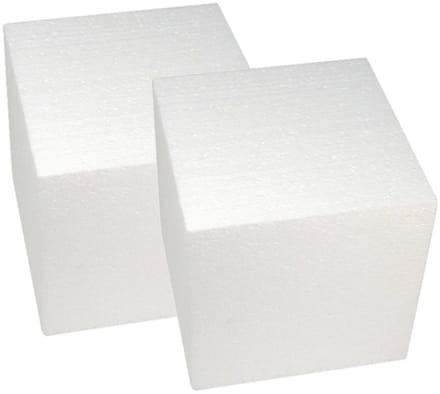 Rayher hobby Piepschuim vormen/figuren kubus - Set van 6x stuks - wit - 20 x 20 cm - knutselen artikelen