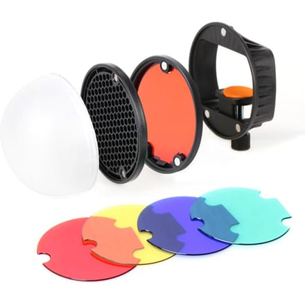 TRIOPO Speedlite Flitslicht Modifier Accessoires Kit met Magnetische Universele Bevestigingsadapter + zwart