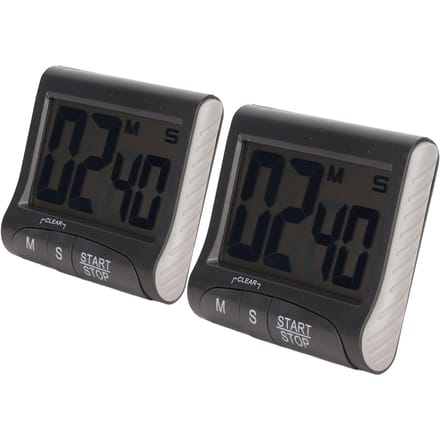 2 STUKS Digitale Timer Multifunctionele Magnetische Digitale Afteltimer met Groot Digitaal Display voor black