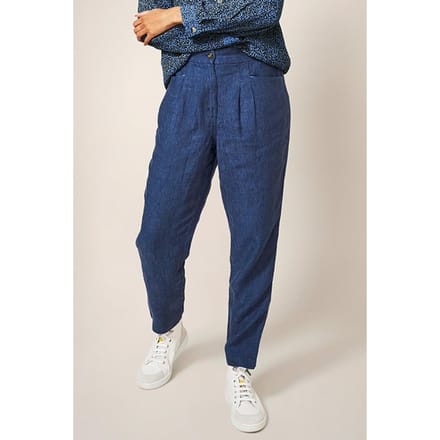 White Stuff Rowena Linen Trouser Dark Navy Größe: 24 REGULAR | Straight Jeans Outlet | Damen | Weiß