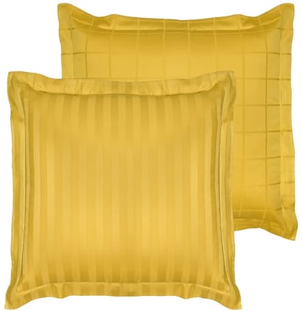 De Witte Lietaer Kussensloop Zygo Ochre - 63 x 63 cm - Geel - Katoen Satijn