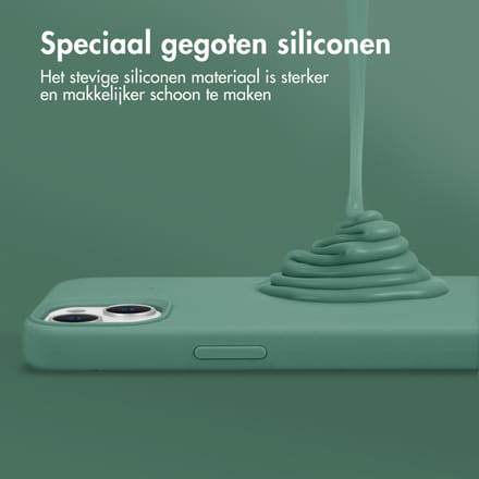 Accezz Hoesje - Geschikt voor Apple iPhone 11 - Liquid Silicone Backcover - Donkergroen