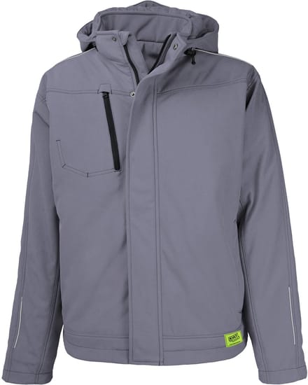 TMG KULT WORKER SOFTSHELL WINTER Softshell Werkjas HEREN Veiligheidsjas Lichtgrijs - Winddicht - 3M Reflecterend - Wintervoering