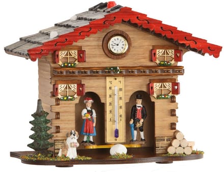 Klassiek Weerhuisje met Thermometer en Sleutelplank