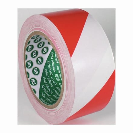 IKS vloermarkeringstape F33 PVC rood / wit - 5635000002