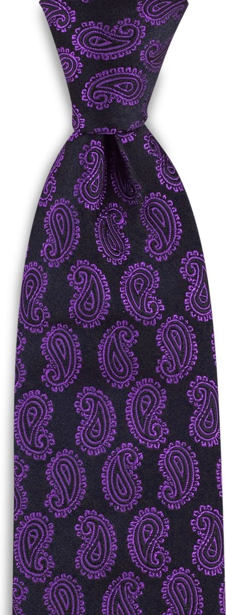 We Love Ties - Stropdassen - Stropdas Paisley - zwart / paars