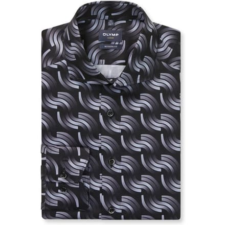 OLYMP Luxor Overhemd, Modern Fit, Royal Kent, Zwart