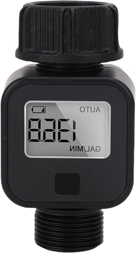 Waterstroommeter LCD - Debietmeter Tuinslang - Waterverbruik Monitoren - Vier Weergavemodi - Tot 455 L/min - Grijs