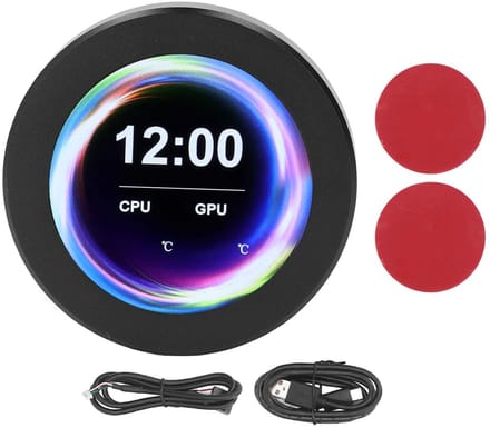 CPU Koeler Display - Temperatuur Monitor - PC Prestaties Monitoren - IPS LCD Scherm - 2.1 Inch - Zwart