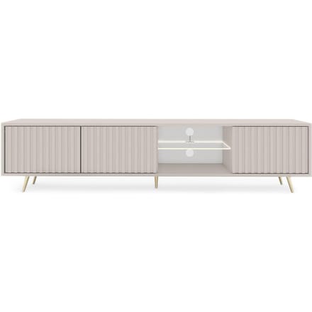 Selsey Bello - RTV-kast met lamelfronten 175 cm - Grijsbeige