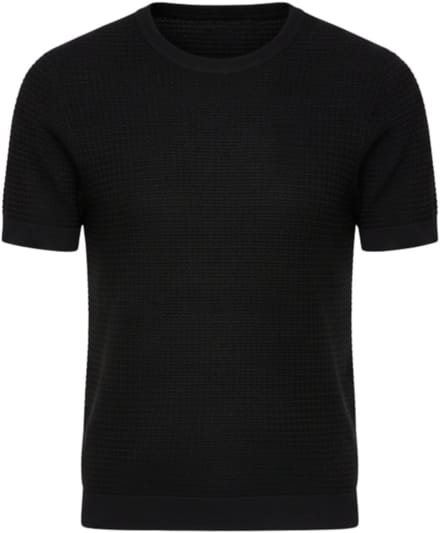 OMBRE T-shirt - Viscose - Korte Mouw - Effen Zwart M