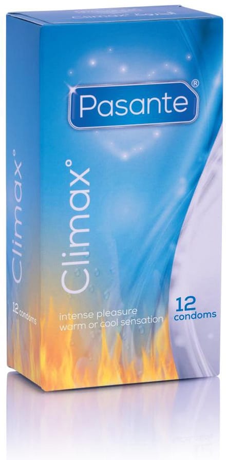 Pasante Climax - Condooms - Verwarmend & Verkoelend - Gerypt - 12 stuks