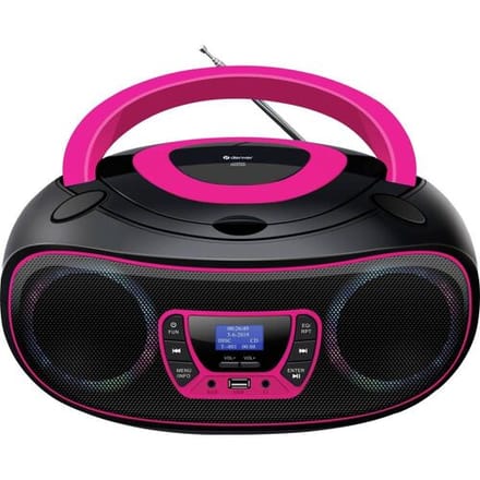 Denver Draagbare DAB Radio CD Speler Kinderen - Bluetooth - Lichteffecten - Boombox - AUX - FM - TDB212PINK