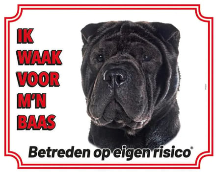 Shar Pei Zwart Waakbord