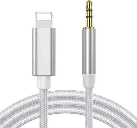 ThunderGold Aux Kabel Auto geschikt voor iPhone - Headphone Jack Audio Aux Kabel - 3,5 mm - 1 Meter - Zilver