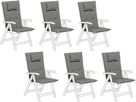 TOSCANA/JAVA - Tuinkussen set van 6 - Grijs - 50 x 70 cm - Polyester