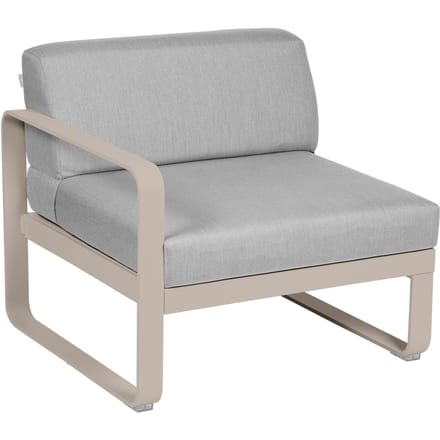 Fermob BELLEVIE Fauteuil Module links - 14 muskaat - 79 Flanelgrijs