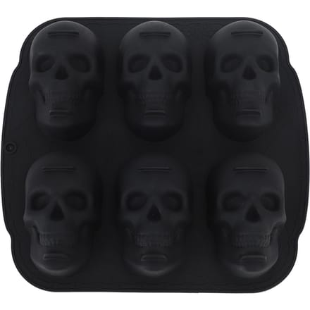 Doodshoofd Bakvorm Zachte Siliconen Halloween Skelet Hoofd Taartvorm voor Taart Koekje Chocolade L black