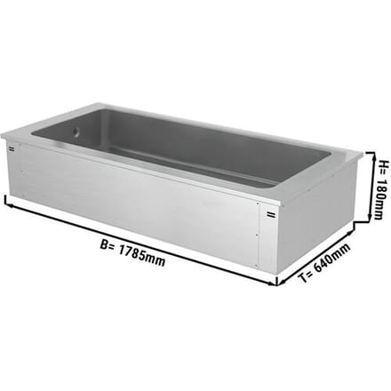 GGM Gastro Einbau Eiswanne - 1800mm - 5x GN 1/1 - 200 Liter Zilver