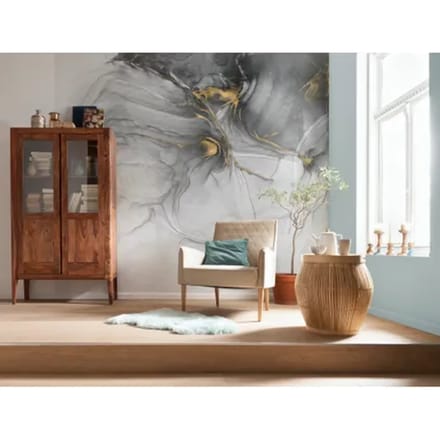Fotobehang Ink Gold Flow - Meerkleurig - 2,80m X 300cm