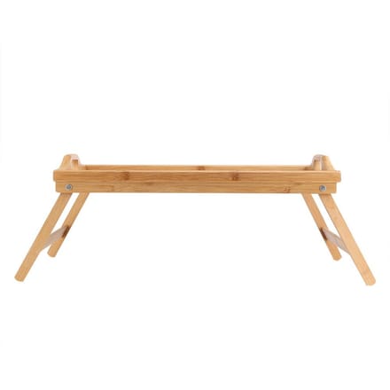 Plateau de lit Portable en bois de bambou, bureau d'ordinateur Portable pour petit déjeuner, Table de service de thé et de nourriture, pieds pliants noir