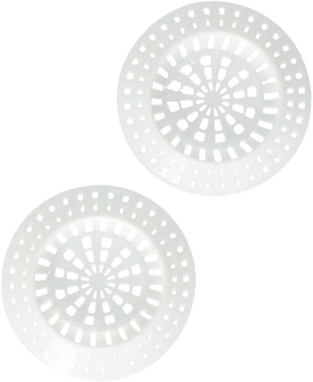 Gerimport gootsteen zeefje - 2x stuks - wit - D7 cm - kunststof - keukenaccessoires