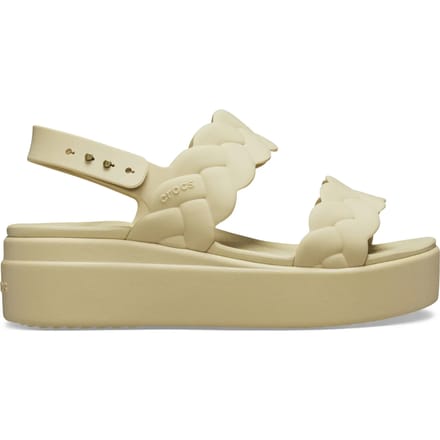 Crocs Brooklyn - Sandalen - Woven Bovenwerk - Lage Wig - Chai