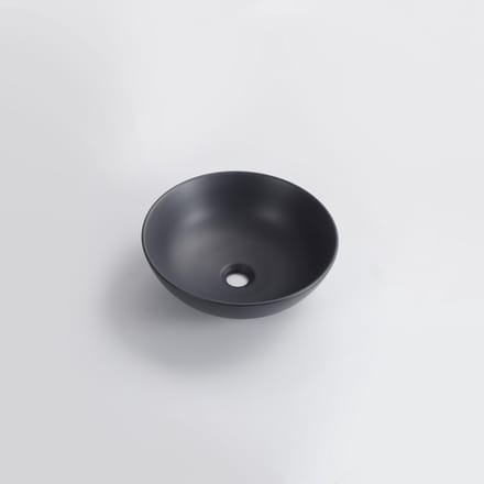 FugaFlow Eccelente Pietra Waskom - 40x40x15cm - rond - keramiek - mat zwart