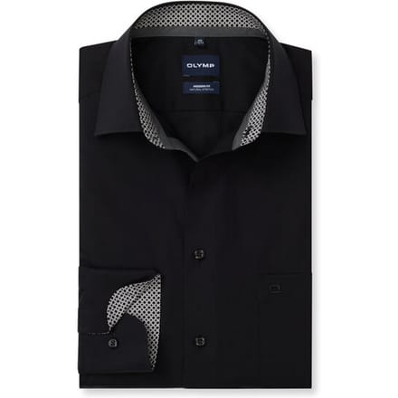 OLYMP Luxor Overhemd, Modern Fit, New Kent, Zwart