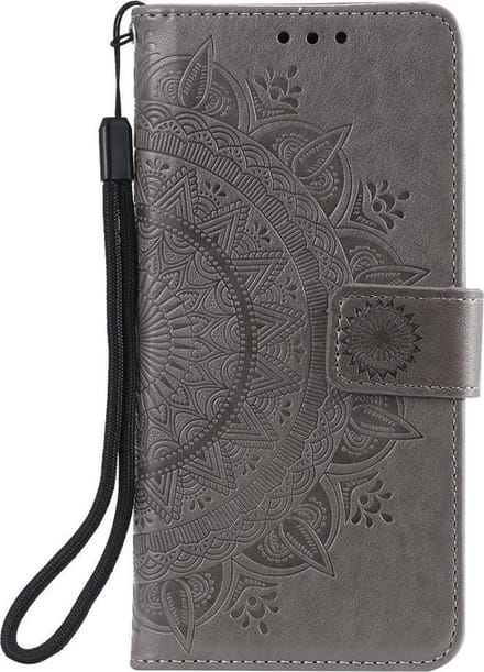 Shop4 - Samsung Galaxy M51 Hoesje - Wallet Case Mandala Patroon Grijs