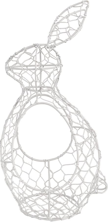 Clayre & Eef Eiermand Konijn 33 cm Wit Metaal