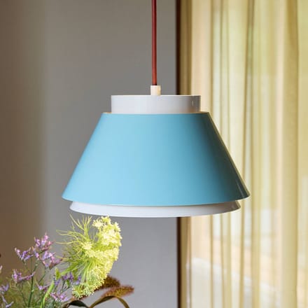 Hübsch Hanglamp Remi, blauw/beige, Ø 25 cm, metaal