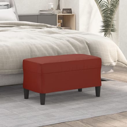 vidaXL - Bankje - 70x35x41 - cm - kunstleer - wijnrood
