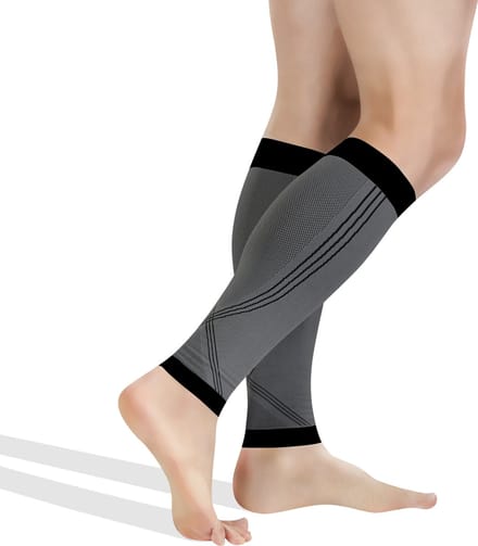 Beensleeve - Kuit Compressie - Calf Sleeves - GRIJS Medium (kuit 33-42cm) - H: 170-182cm