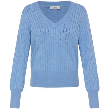 b.young - BYMMORLA VNECK POINTELLE - Dames - Gebreide truien