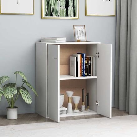 vidaXL - Dressoir - 60x30x75 - cm - bewerkt - hout - wit
