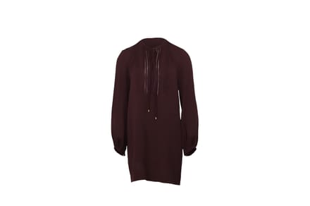 Jurk met blousonmouwen van Diane Von Furstenberg in bordeauxrode zijde