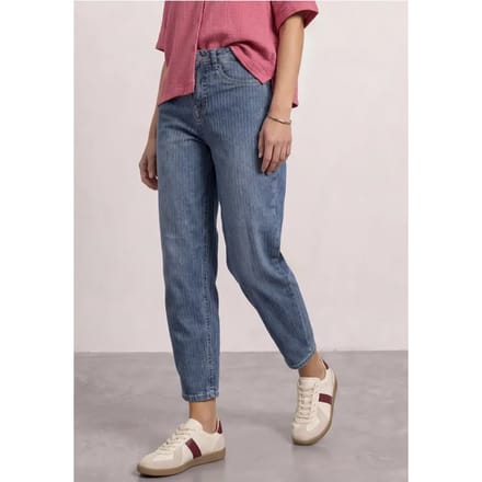 High Waist Barrel Leg Jeans met strepen
