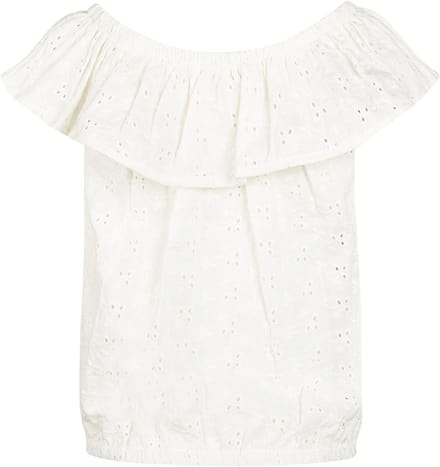 No Way Monday - Meisjes Top - Offwhite - Maat 134