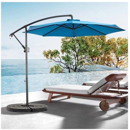 Parasol déporté - MUVOE - Double face - 4,5 m - Rectangulaire - Manivelle bleu
