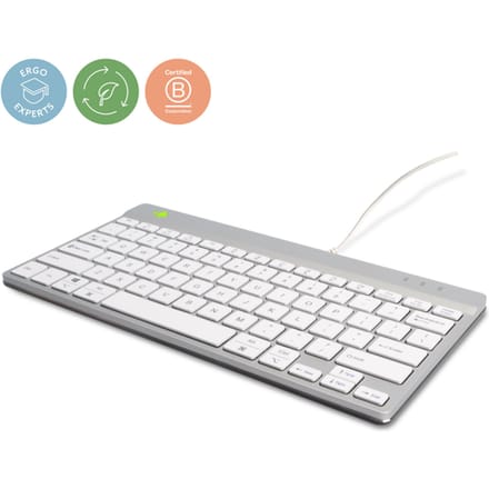 R-Go Compact Break - Ergonomisch Toetsenbord - Pauze-indicator - Ultradun - US QWERTY - Wit